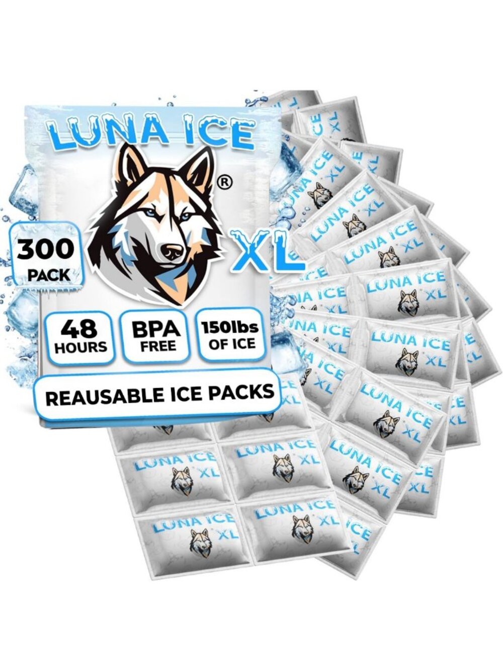 XL Dry Ice Packs for Shipping - Long Lasting, BPA Free, 24+ Hour Freeze - 300